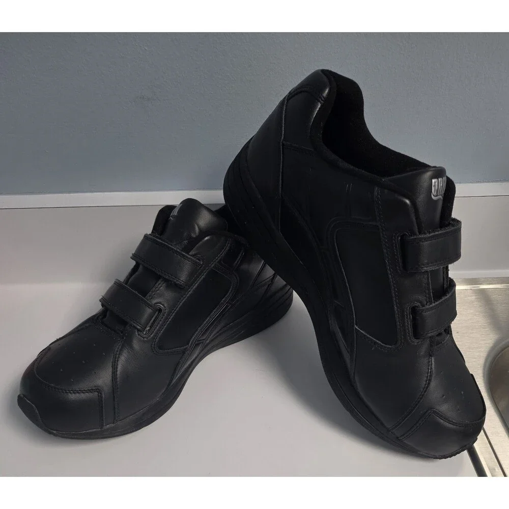Drew Force V Black Leather Walking Shoes Size 14 6E 2021